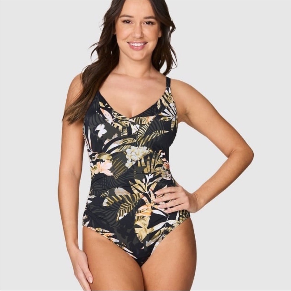 Nip Tuck Swim Black Palm Haze Edith One Piece Swimsuit